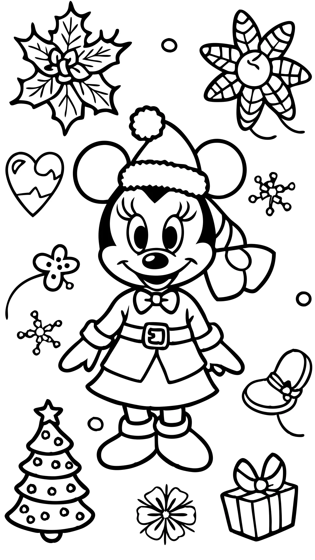 christmas coloring pages minnie mouse